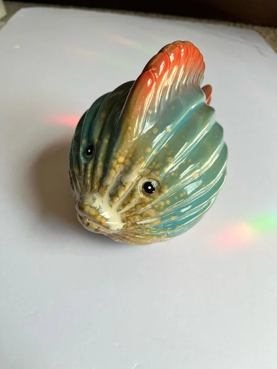 Puffer Fish Home Decor Ceramic 5.25"H X 5.75"L X 3.5"W Free Standing Glazed - Picture 9 of 11